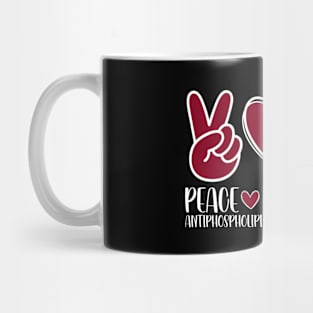 Antiphospholipid Syndrome Awareness Peace Love Cure Mug